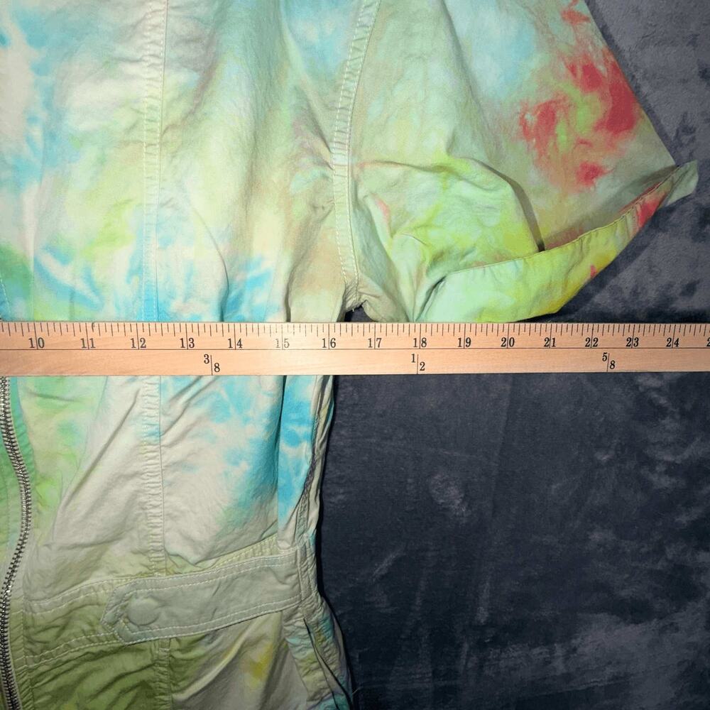 Zara Womens Tie Dye Jumpsuit M Multicolor Short Sleeve Zip Up Romper Coveralls - Picture 8 of 8